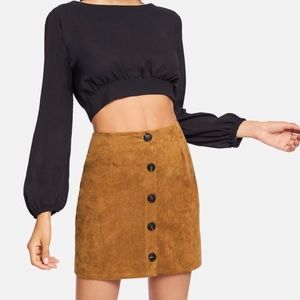 Brown suede skirt